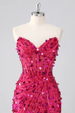 Strapless Corset Bodycon Sparkly Blue Mini Homecoming Dress