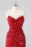 Strapless Corset Bodycon Sparkly Blue Mini Homecoming Dress