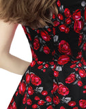 Women Vintage 1950s Retro Rockabilly Party Prom Dresses with Cap-Sleeve
